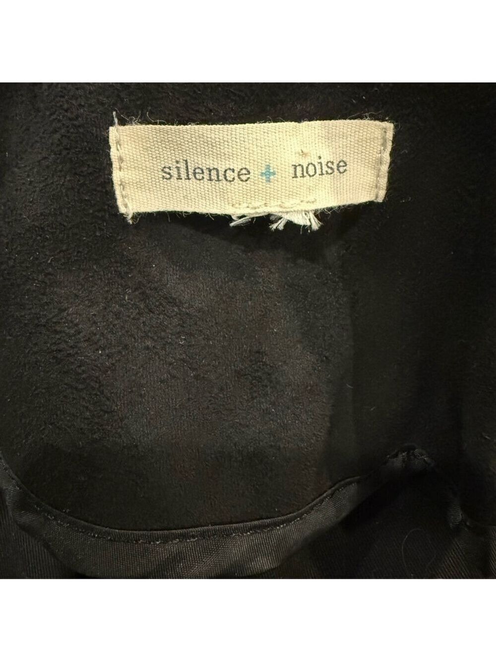 Silence + Noise Black Faux Suede Moto Jacket “Let’s Be Better Humans” - Picture 3 of 13